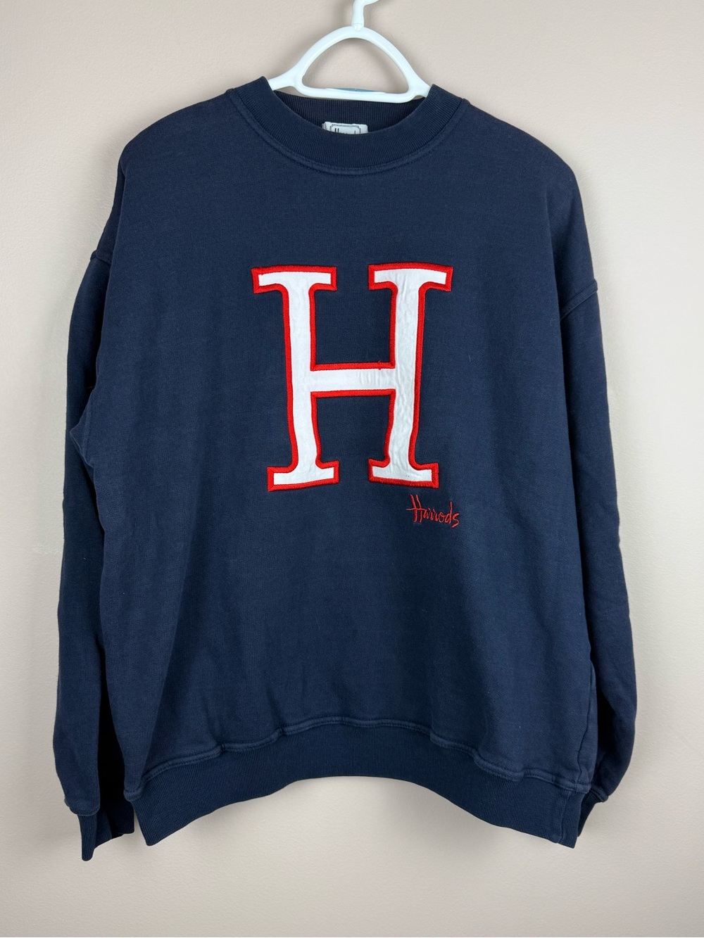 HARRODS | vintage Navy blue Sweatshirt large made in England